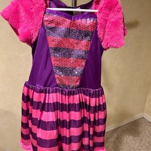 Little girls  Cheshire colorful cat costume.